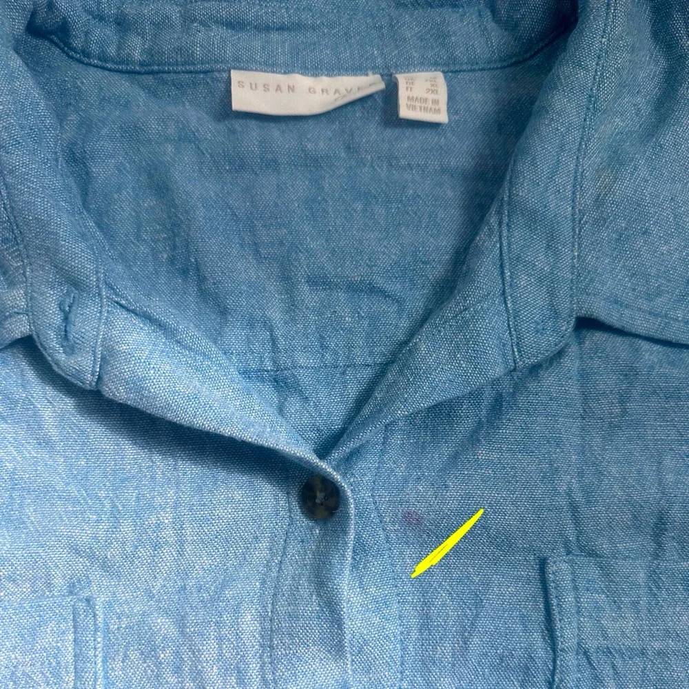 Linen Blend Shirt Dress - Picture 10 of 11